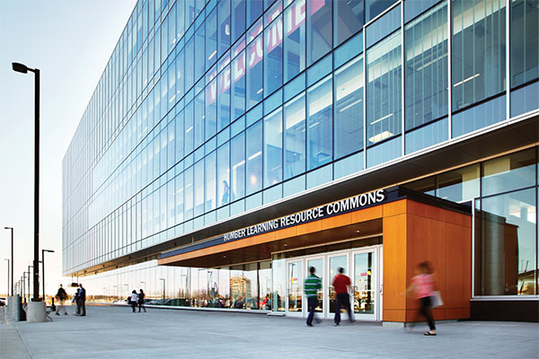 Front of Humbers Learning Commons Building