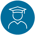 icon of a person wearing a graduation cap
