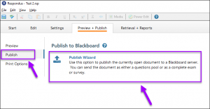 Publish wizard option under the preview and publish tab. 