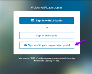 Organizational login portal icon on the sign in page.