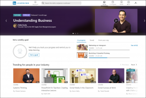 The LinkedIn Learning home page.