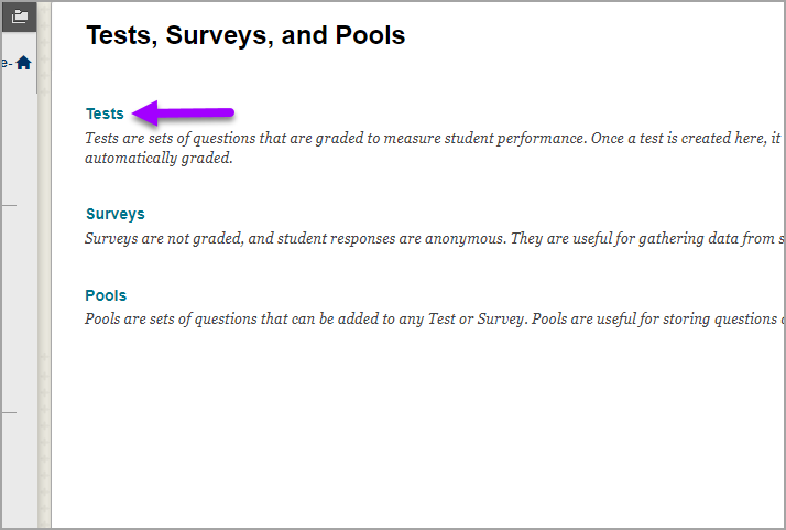 tests, surveys, and pools page 
