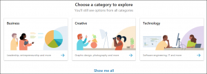 Choose a category to explore page.