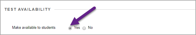 test availability options
