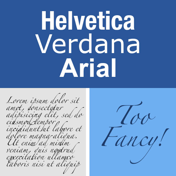 example of different font families and font styles