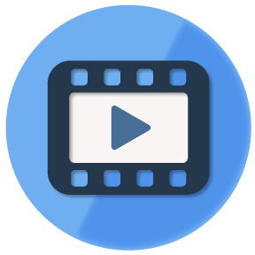 Illustration of a film cell with a play button.