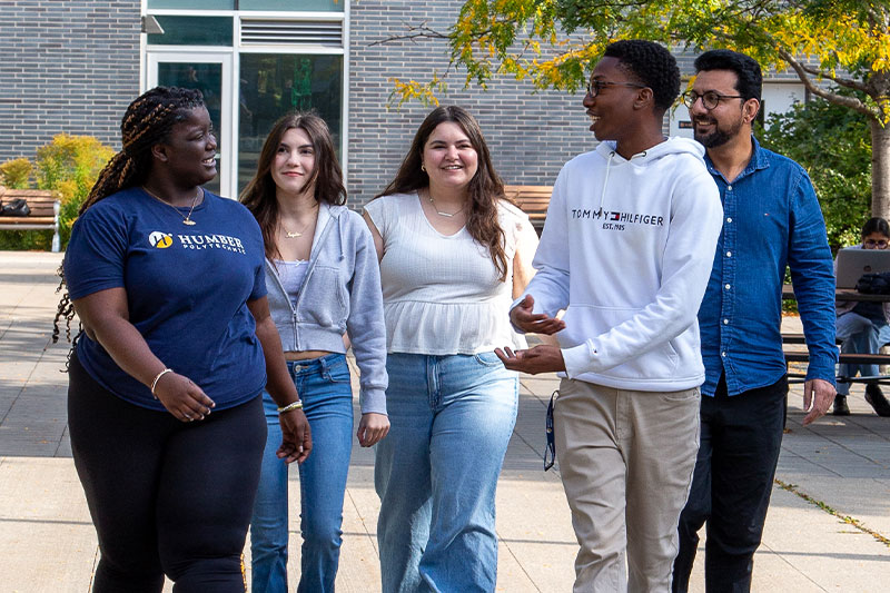 Students walking on campus