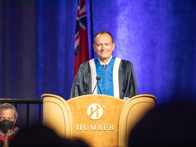 Chris Whitaker at the podium