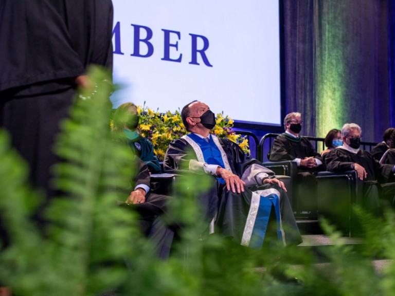 Former Humber President Chris Whitaker on Graduation Stage