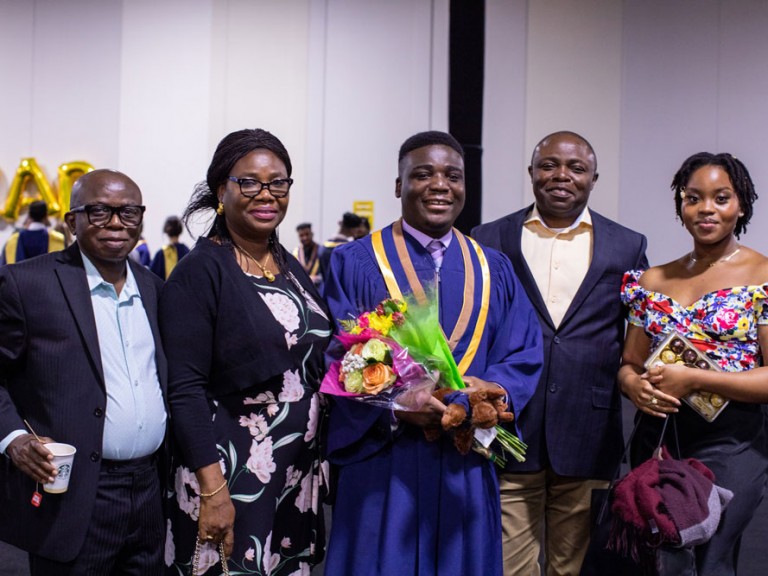 Family posing at Humber Graduation