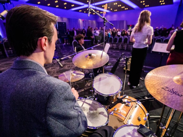 Person playing drums