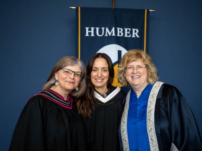 Chantal Kreviazuk with Ann Marie and another faculty member