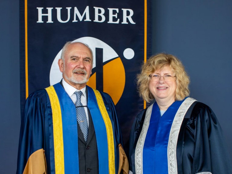 Humber president Ann-Marie Vaughan poses with faculty member