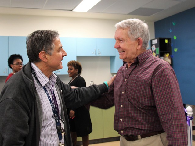 two persons in a conversation