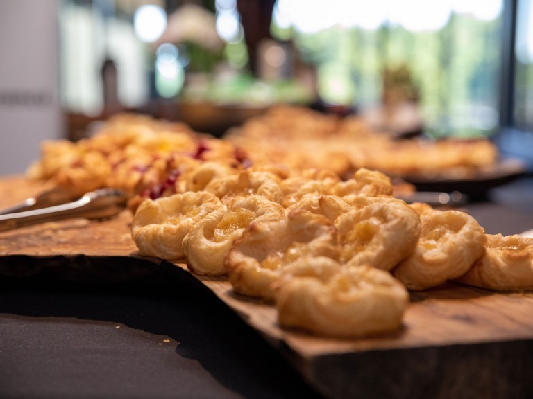 Closeup of breakfast pastries