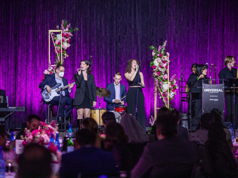 Band performing on stage