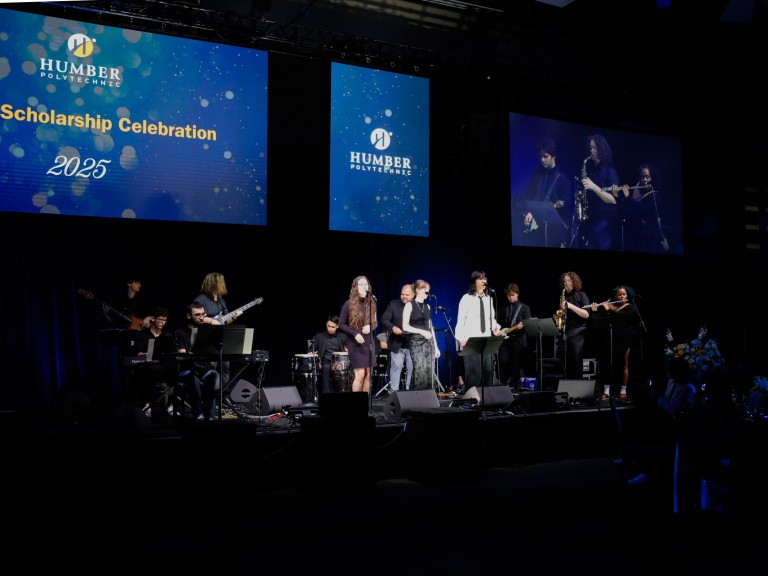 Band performing on stage
