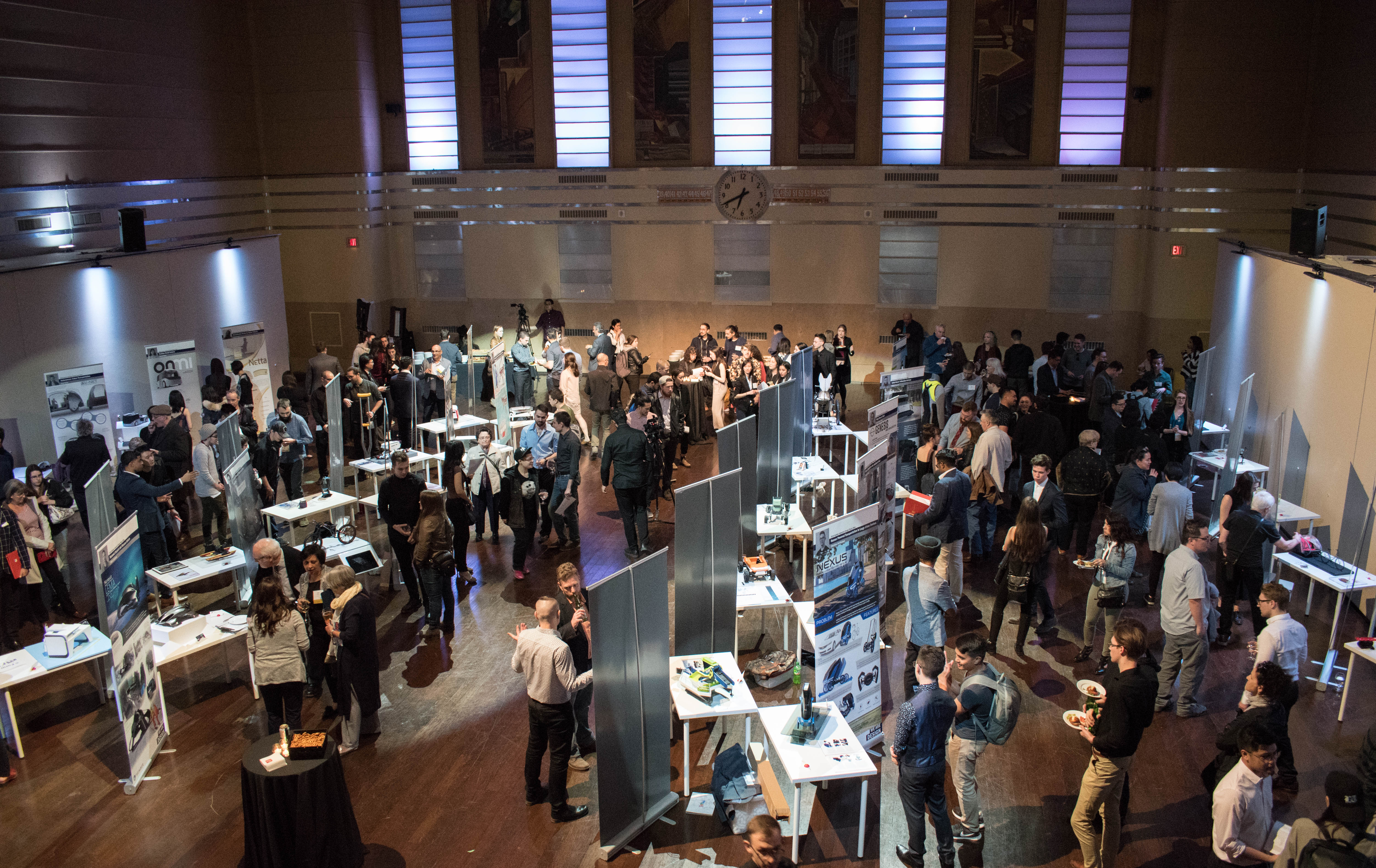 Bird's eye view of thesis demonstration floor