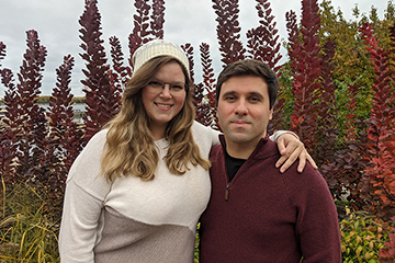 Antonio and Olena photo with beautiful nature view behind them