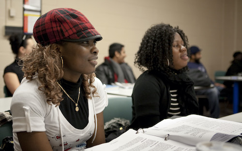 two students in class