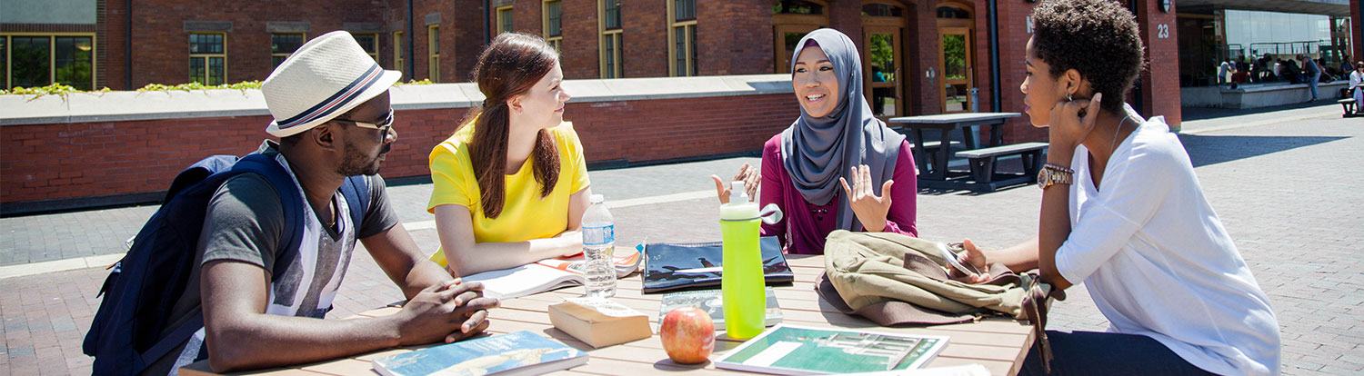 group of people talking