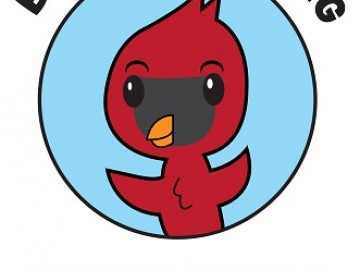 A cartoon image of a red Northern Cardinal with a black mask. It looks out at you from the book's cover.