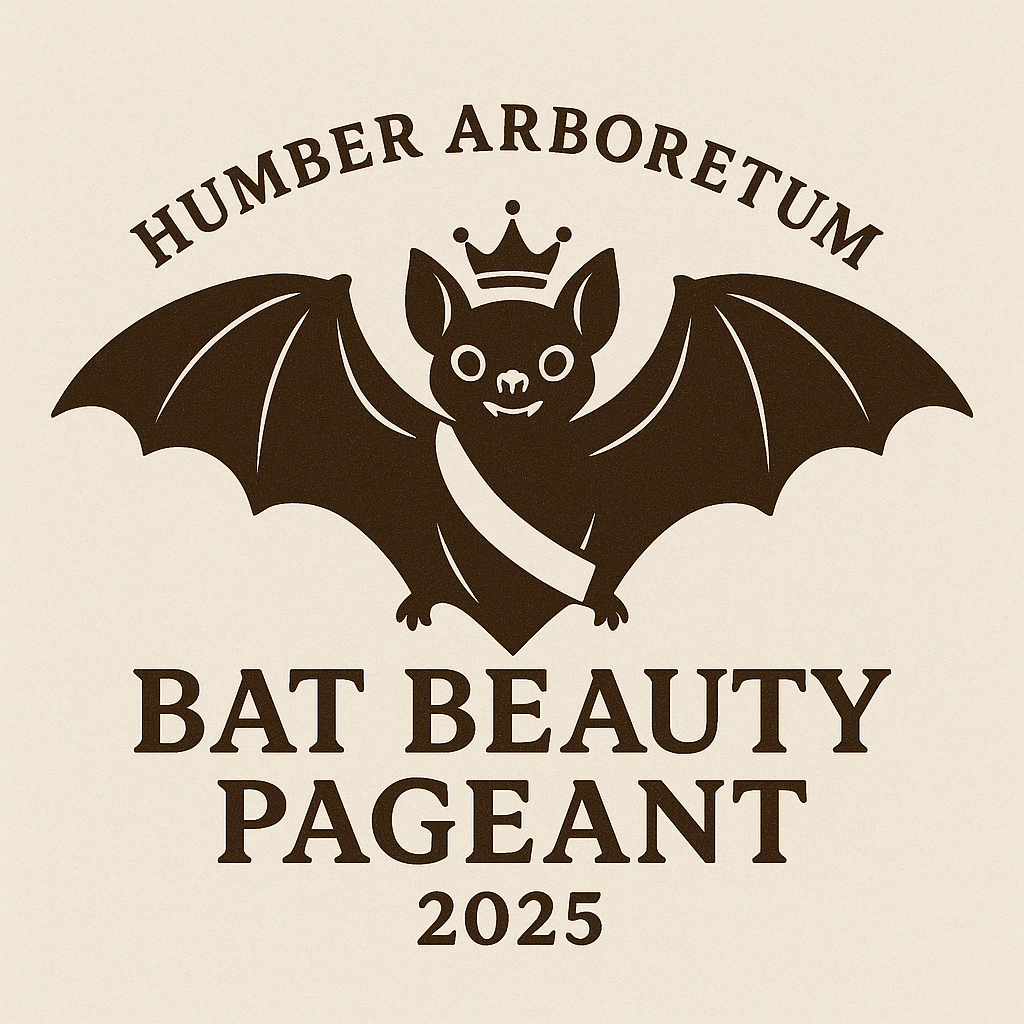 A logo for a Bat Beauty Pageant featuring a bat with a crown and sash