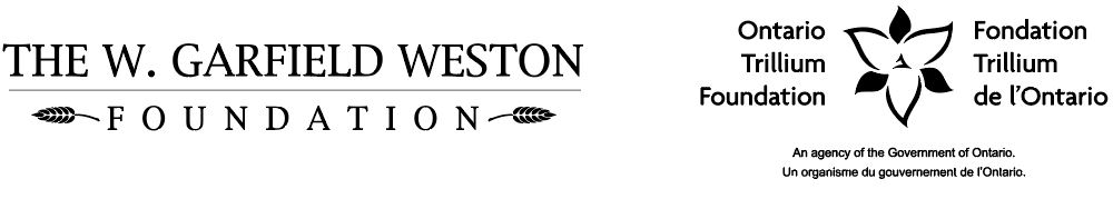 Logos of the W. Garfield Weston Foundation and the Ontario Trillium Foundation