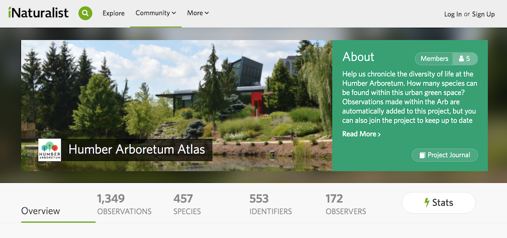 Screencapture of an iNaturalist project banner