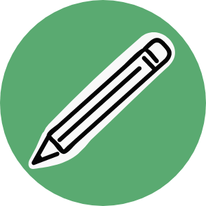 Icon of a pencil on a green background