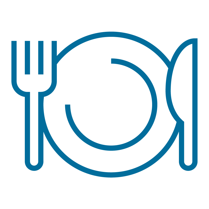 fork, plate and knife icon