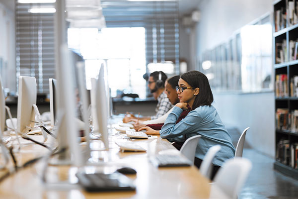 woman at computer