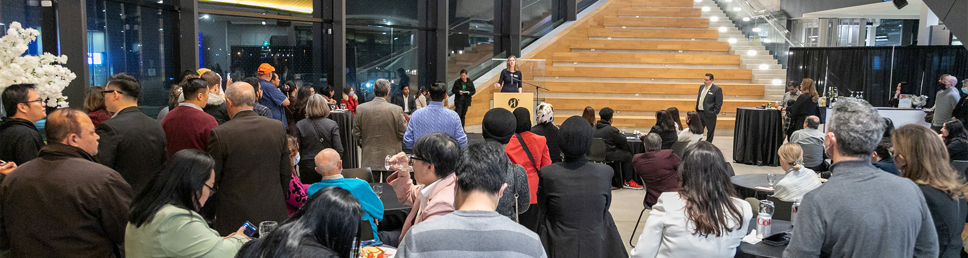 People watching a speech