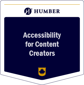Accessibility for Content Creators micro-credential badge