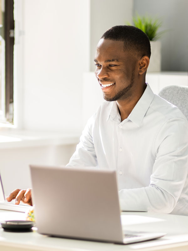 Person working on laptop