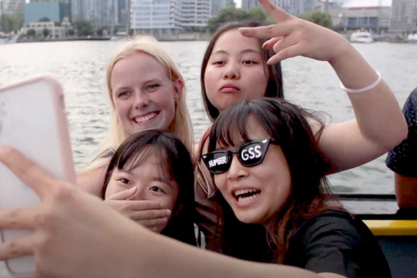 Group of students taking a selfie