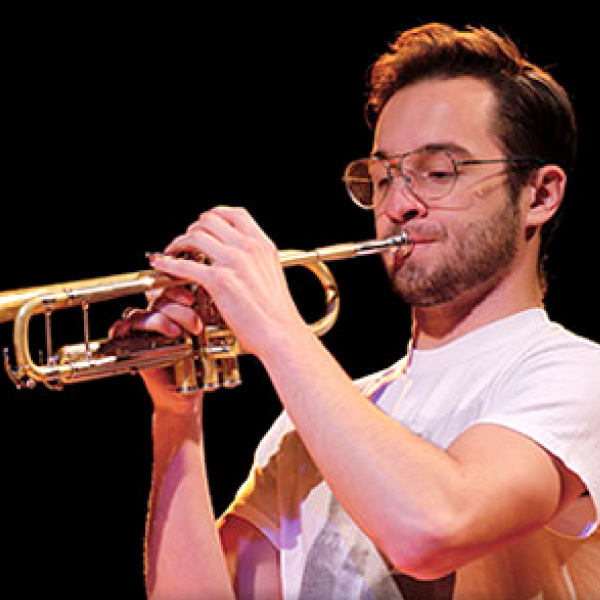 student playing trumpet