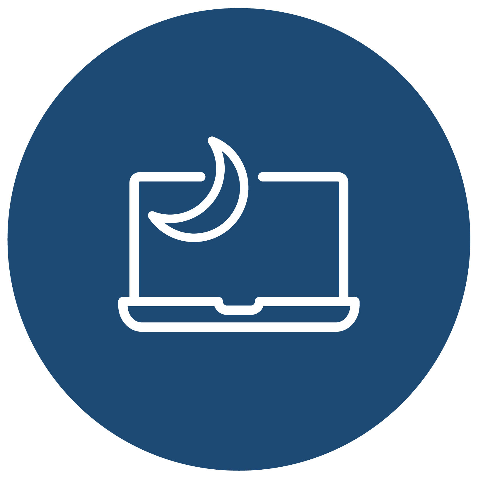 Laptop Icon with Moon