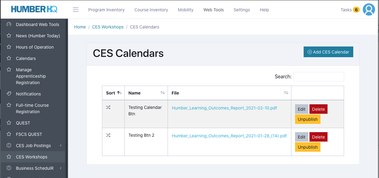 add ces calendar