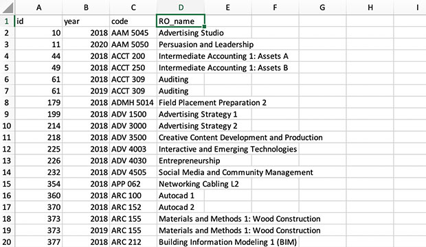 excel sheet