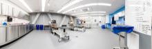 Wide shot of a lab / classroom