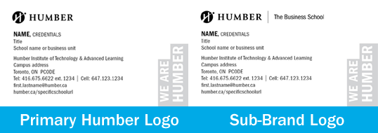 Business cards logo sets (primary logo, 1-line or 2 lines unit names)