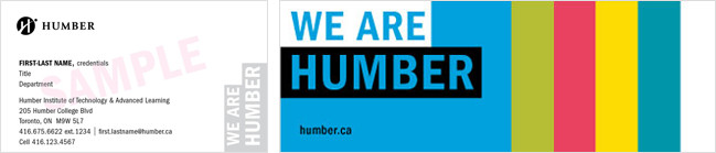 WE ARE HUMBER business card example