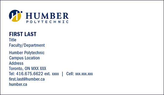 Humber Polytechnic Logo - Business Card Front