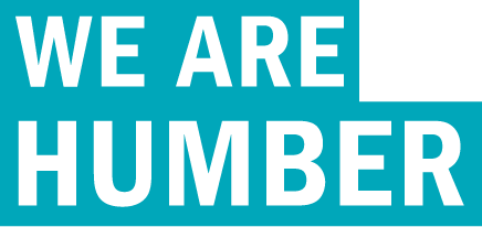 The text WE ARE HUMBER white on teal background