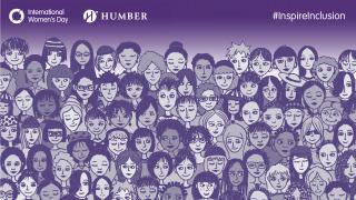 International Women's Day - Cartoon-style picture depicting crowd of diverse women faces