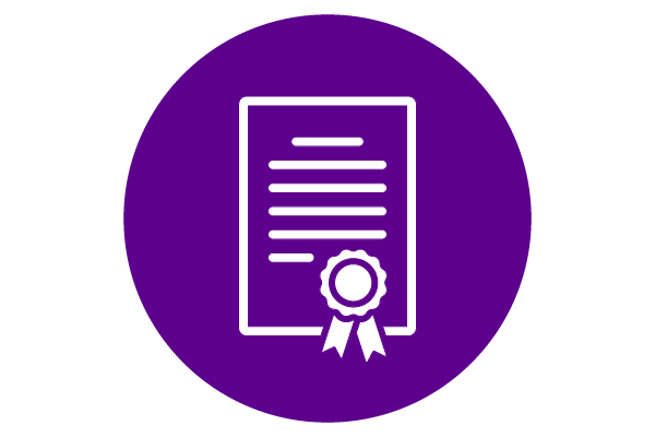 icon of paper with a ribbon