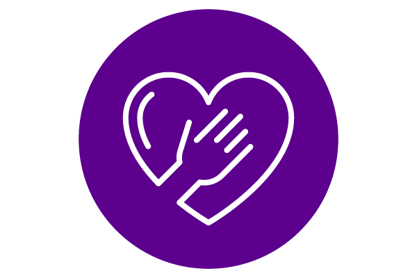 icon of a hand over a heart