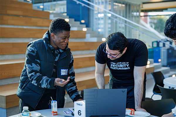 Student working with other