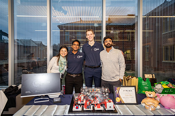 Students posing with prizes